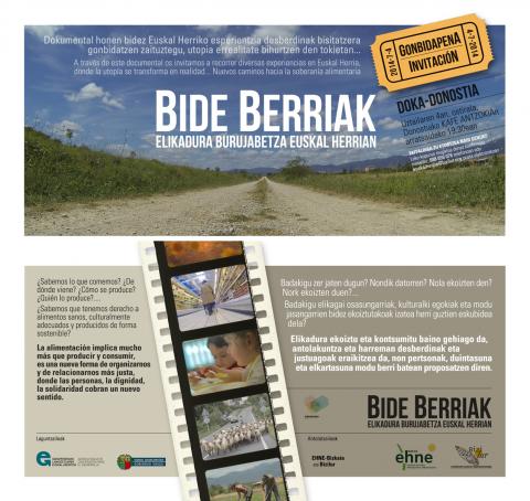 Presentación del documental Bide Berriak: elikadura burujabetza Euskal Herrian (Donostia)